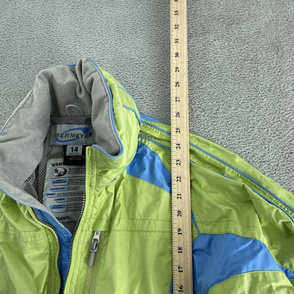 Obermeyer Juniors Weather X System Jacket Size 14 Green & Blue Waterproof 4970 - Picture 6 of 9